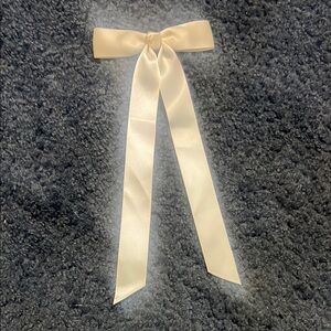 Elegant Cream Hair Bow Ribbon with Clip